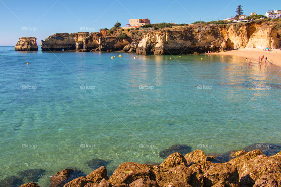 Swimmers at Praia do Pinhão