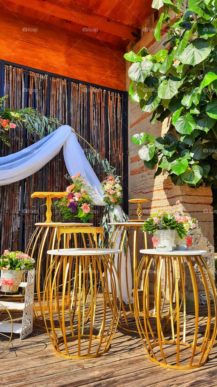 Decoration for party,flower bow,wood,flower,landscape,colorful,decoration,nature,party,romance