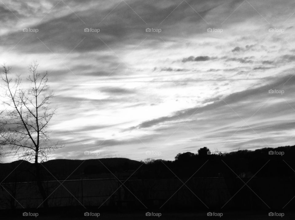 Black and white sky