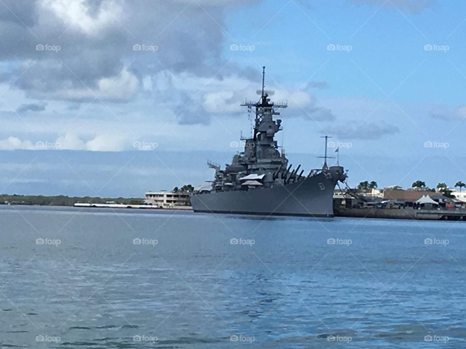 This is a battleship at Pearl Harbor Hawaii