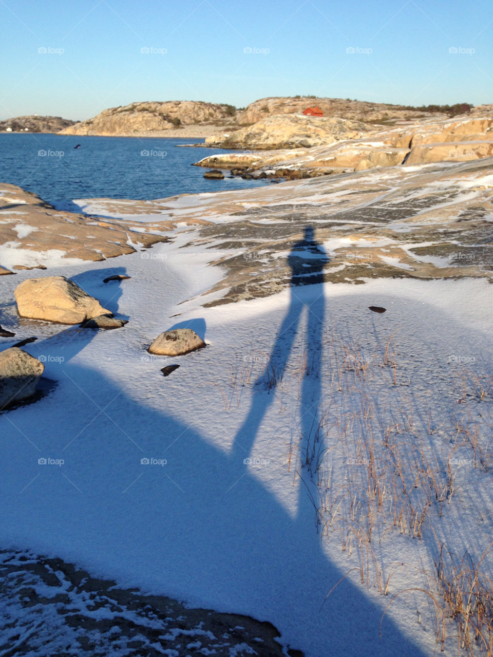 winter woman shadow ice by haq