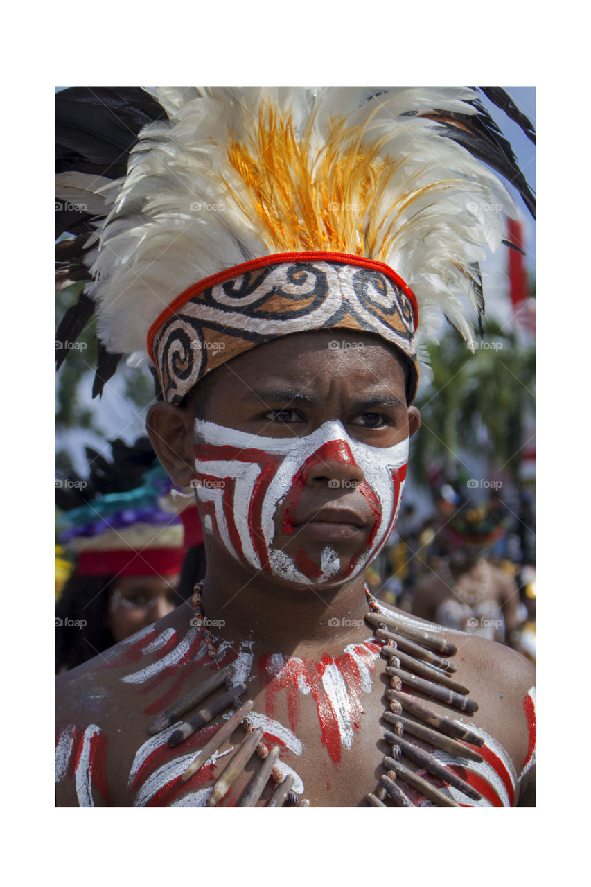 potrait culture of Papuan, Indonesian