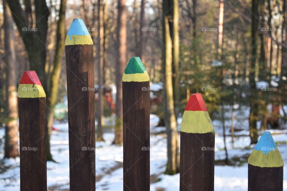 Colors, wooden fence