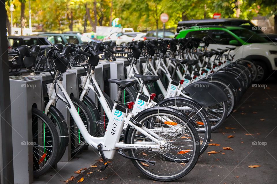 Bicycles at the Madrid city