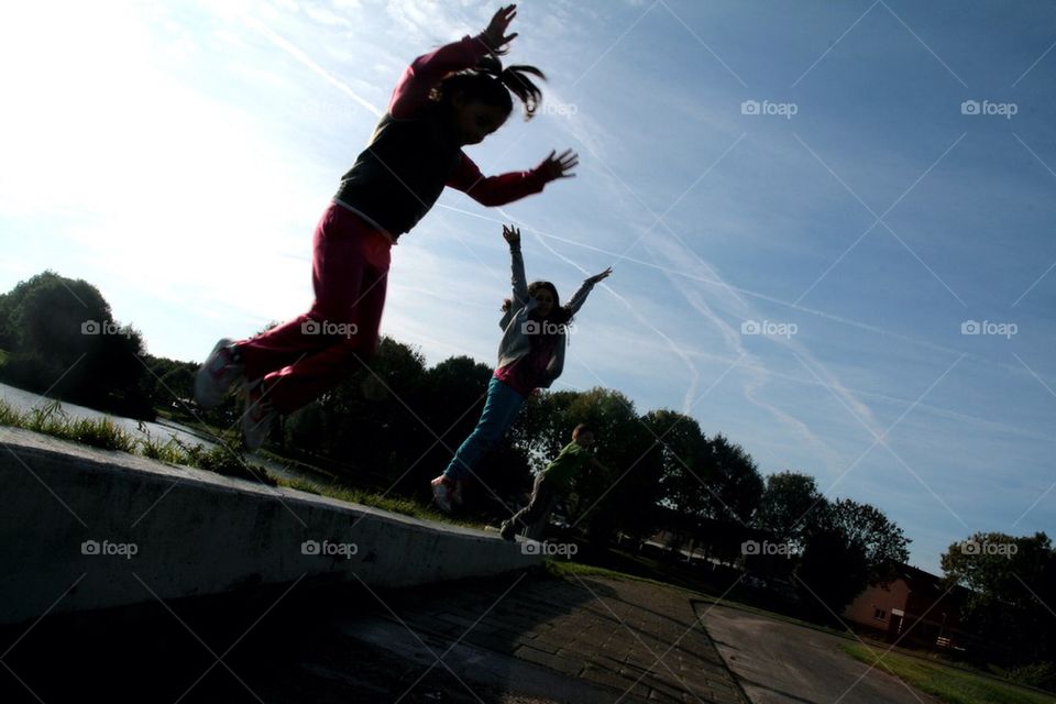 Jumping Kids having Fun