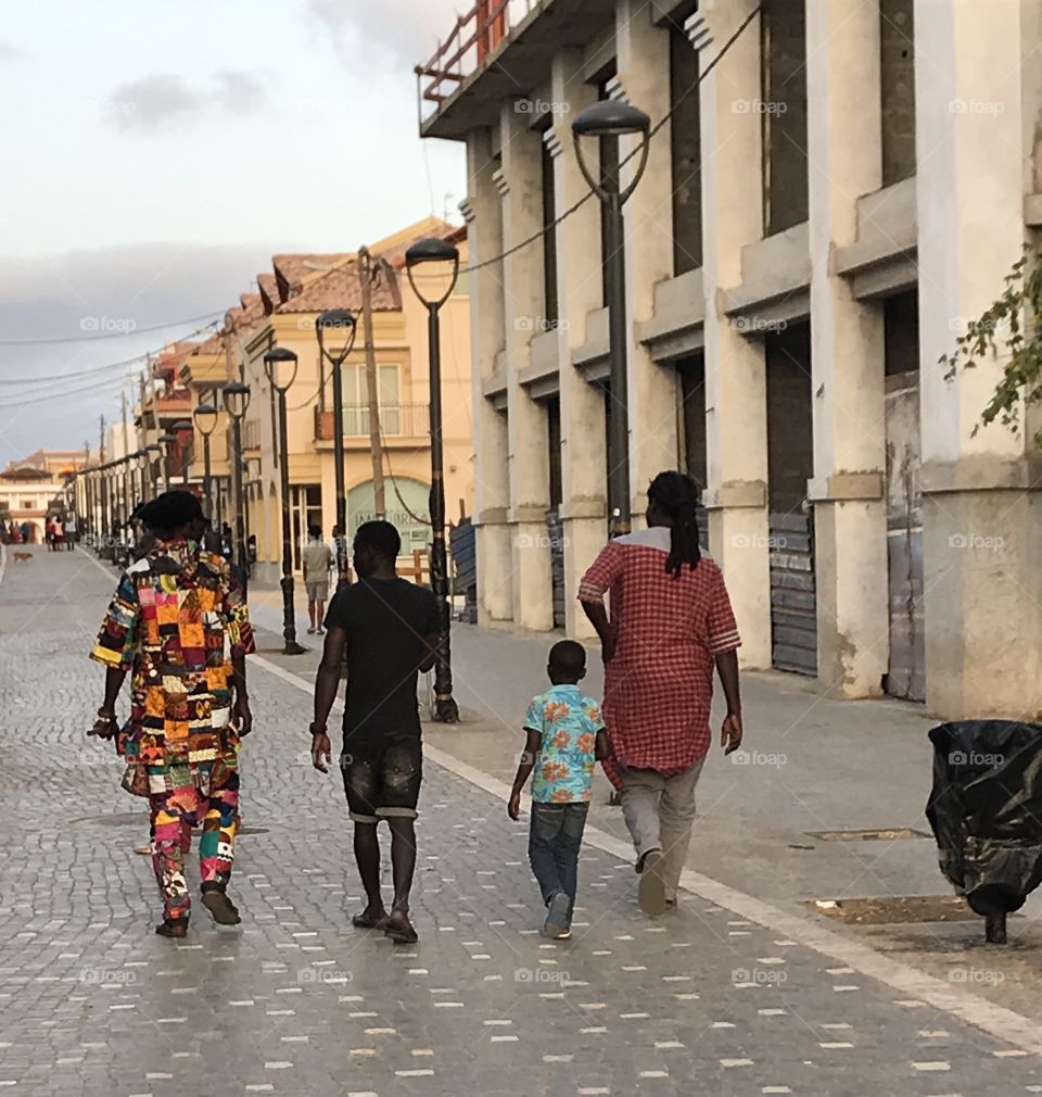 Passeio em família. Cabo Verde. África.