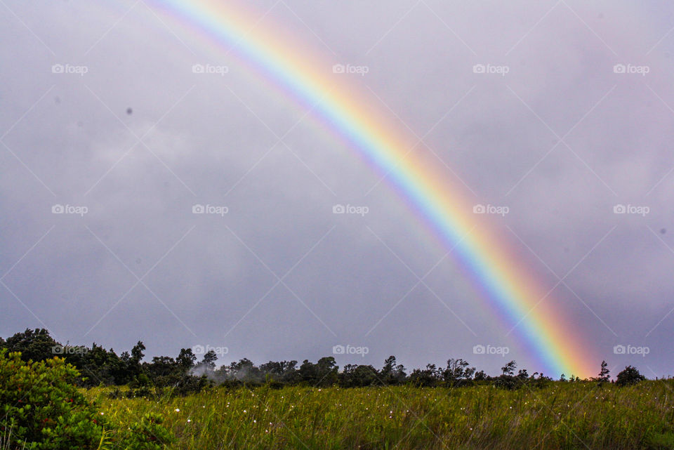 Rainbow in Volcano National Park in Hawaii