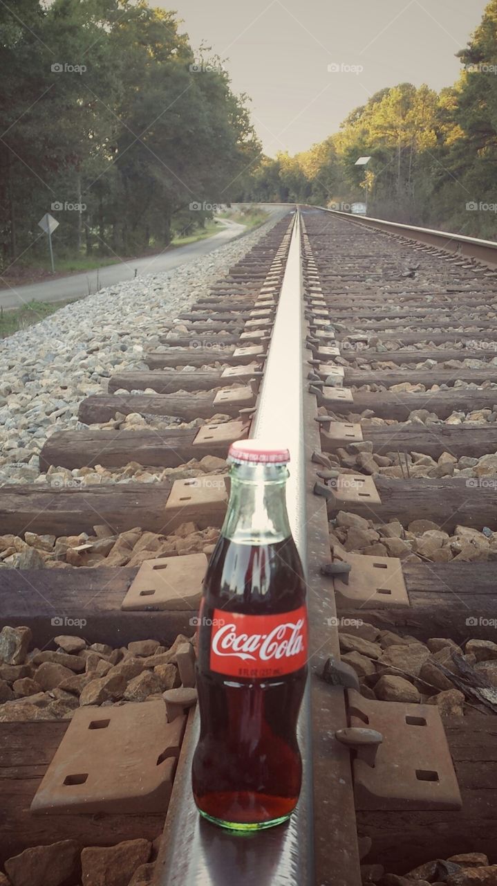 Coca cola and a train ride. Coke on the tracks