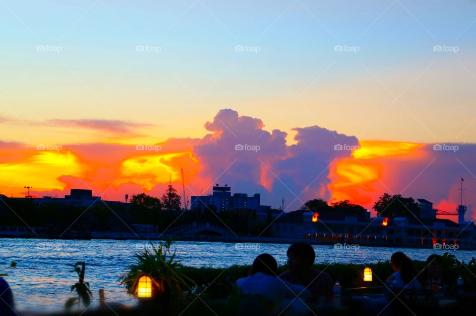 Clash of colour. Gorgeous Sky in Bangkok Thailand