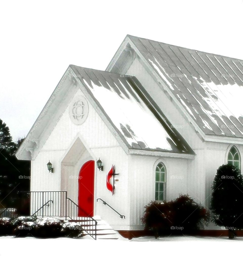 Church in the snow