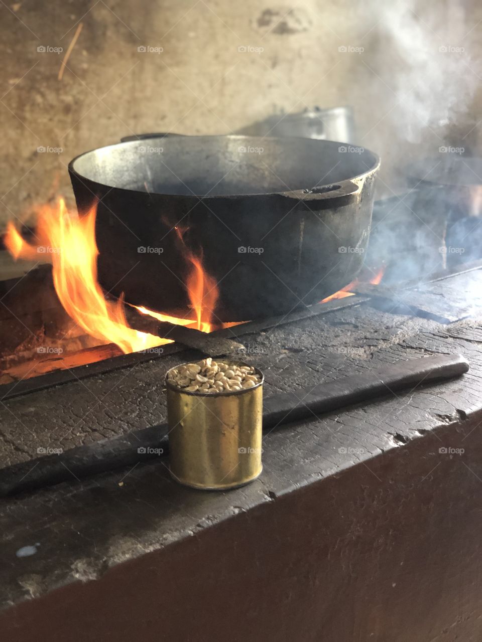 Getting ready to roast our very own batch of coffee beans at a traditional coffee farm in the mountains outside of Trinidad, Cuba!