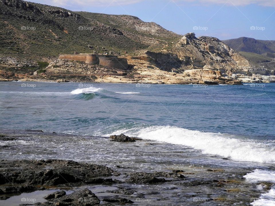 Scenic view of sea, Andalusia, Spain