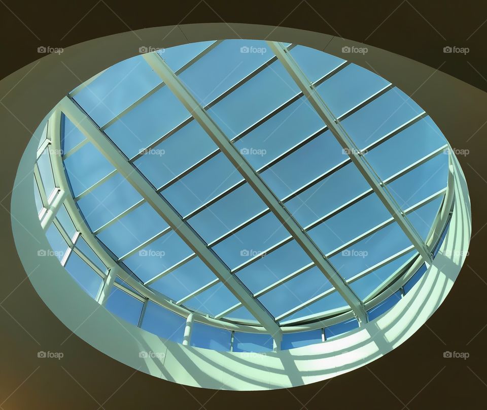 Beautiful sky light with rectangular windows.