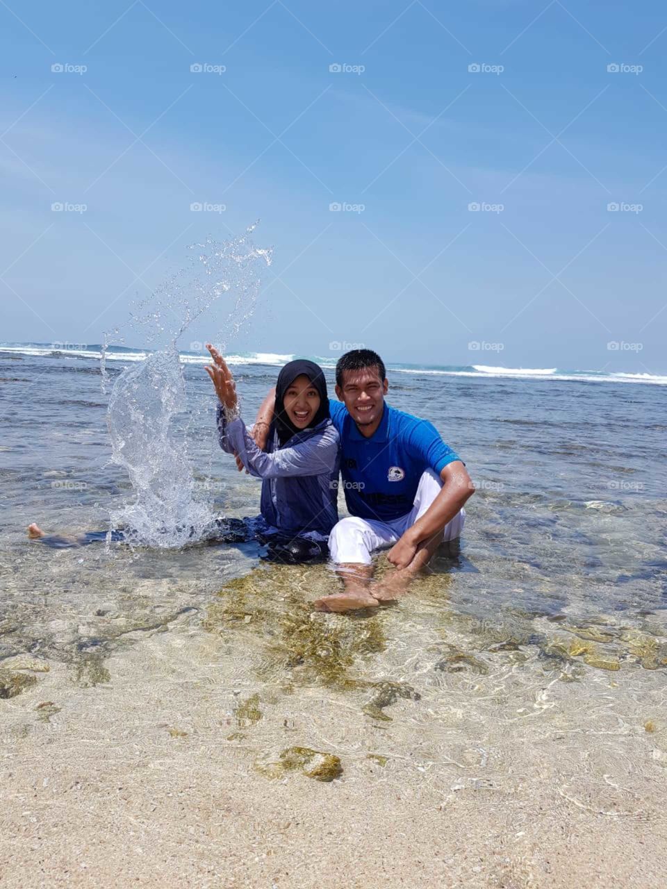 i'm so happy spend my summer time with husband. especially this photo at the beach. one of beautiful beach in Indonesia