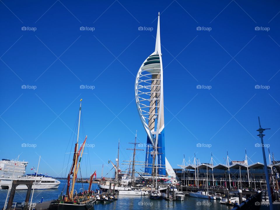 The Spinnaker Tower in Portsmouth beautiful sunny day.