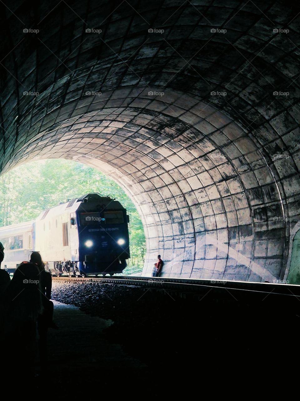 train entering the tunnel