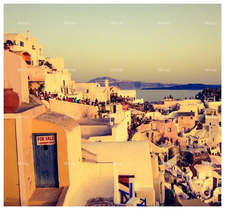 Santorini sunset for sale, Oia, Greece. 