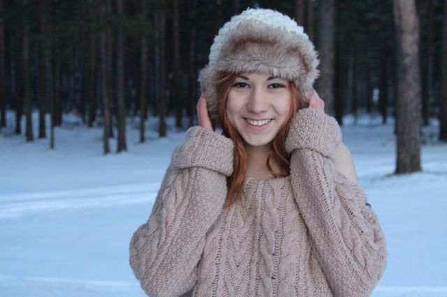 winter people red smile by mariyasakharova