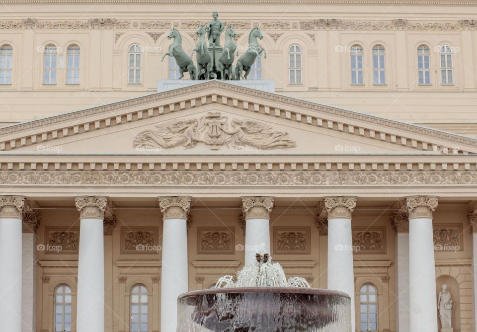 architecture at the Bolshoo Theater in Moscow,fragment of architecture