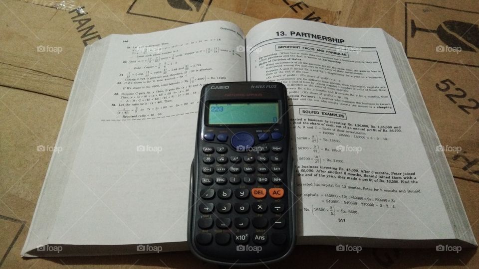 Daily routine - book with scientific calculator