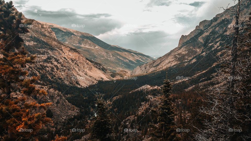 Mystic lake mountain range