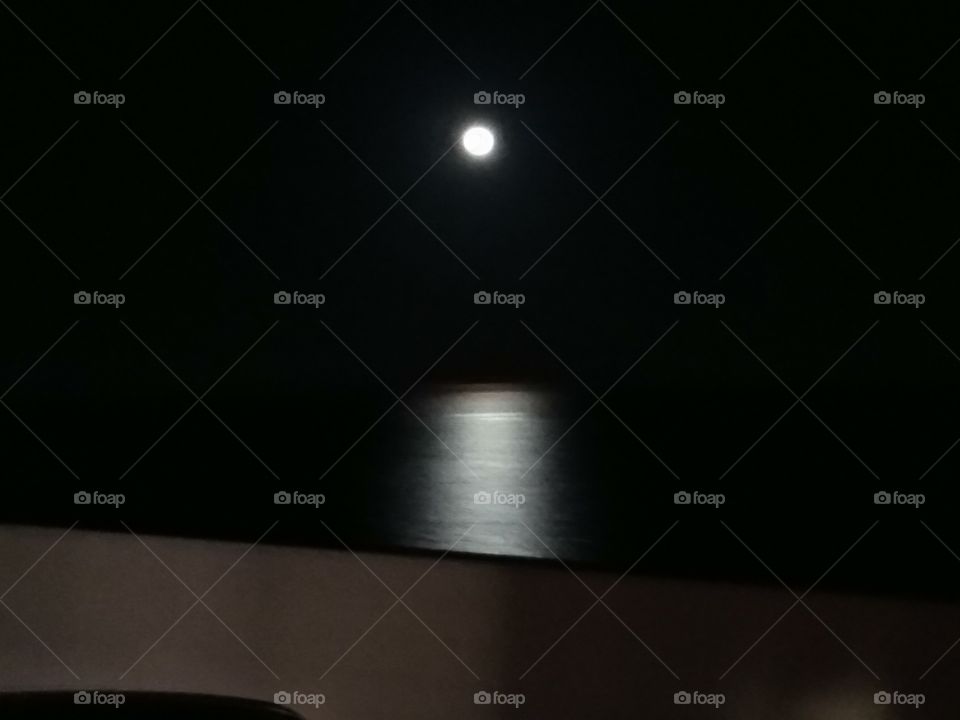 full moon over water
