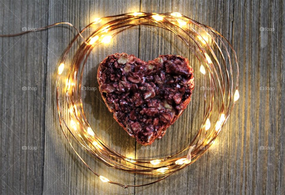 oatmeal hearts in lights