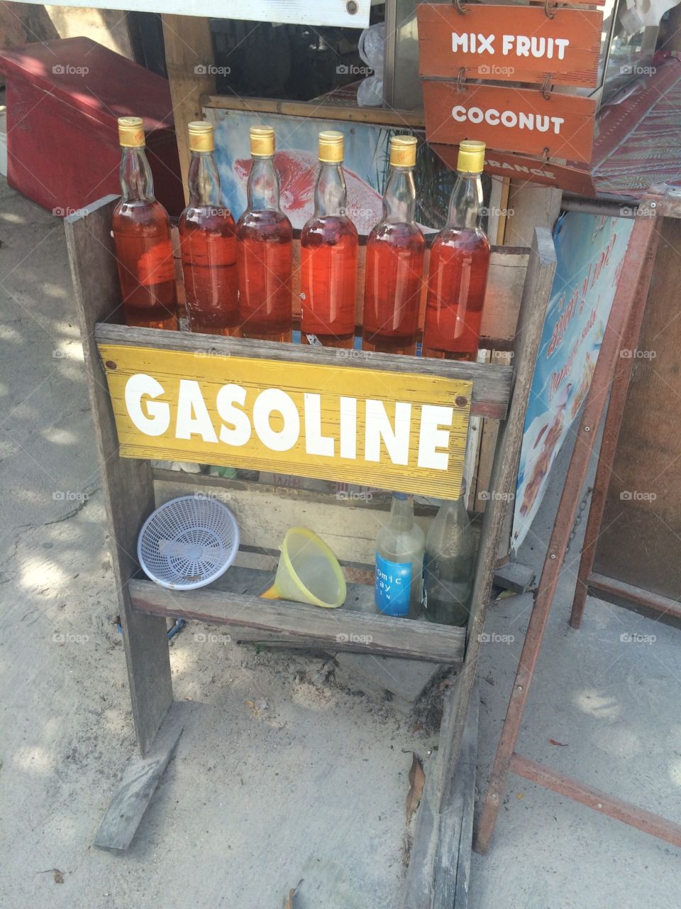 Gasoline refill. Needed for all the motorbikes in koh Tao