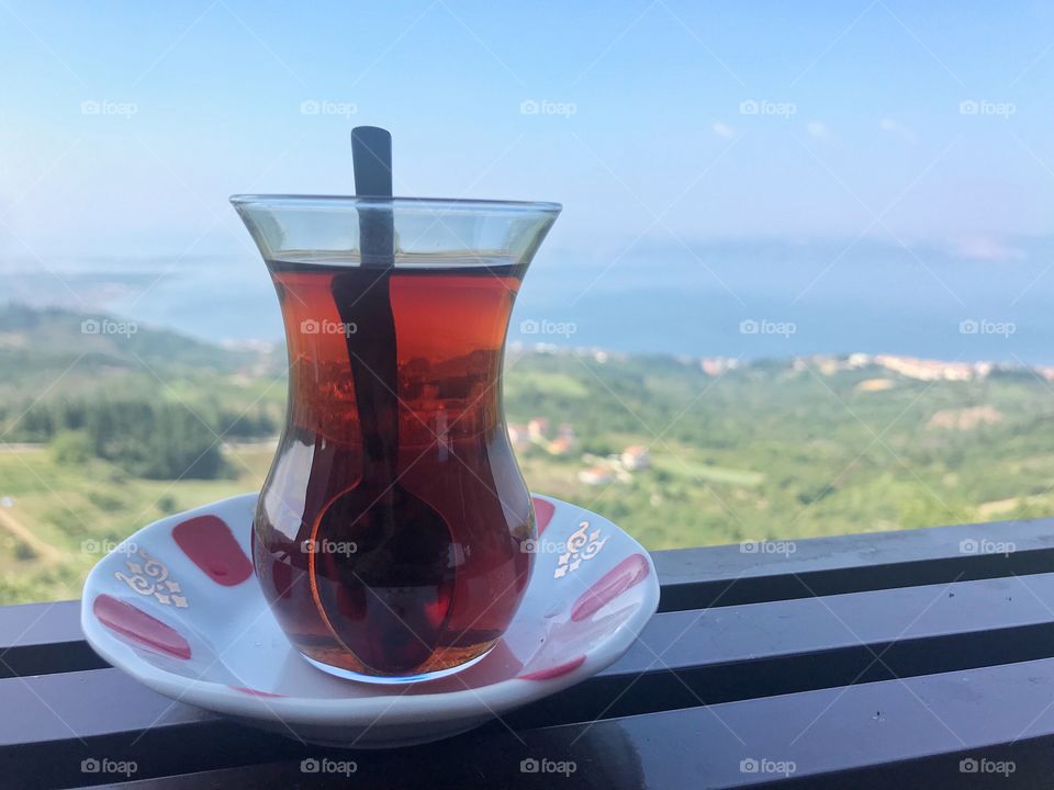 fresh black turkish tea