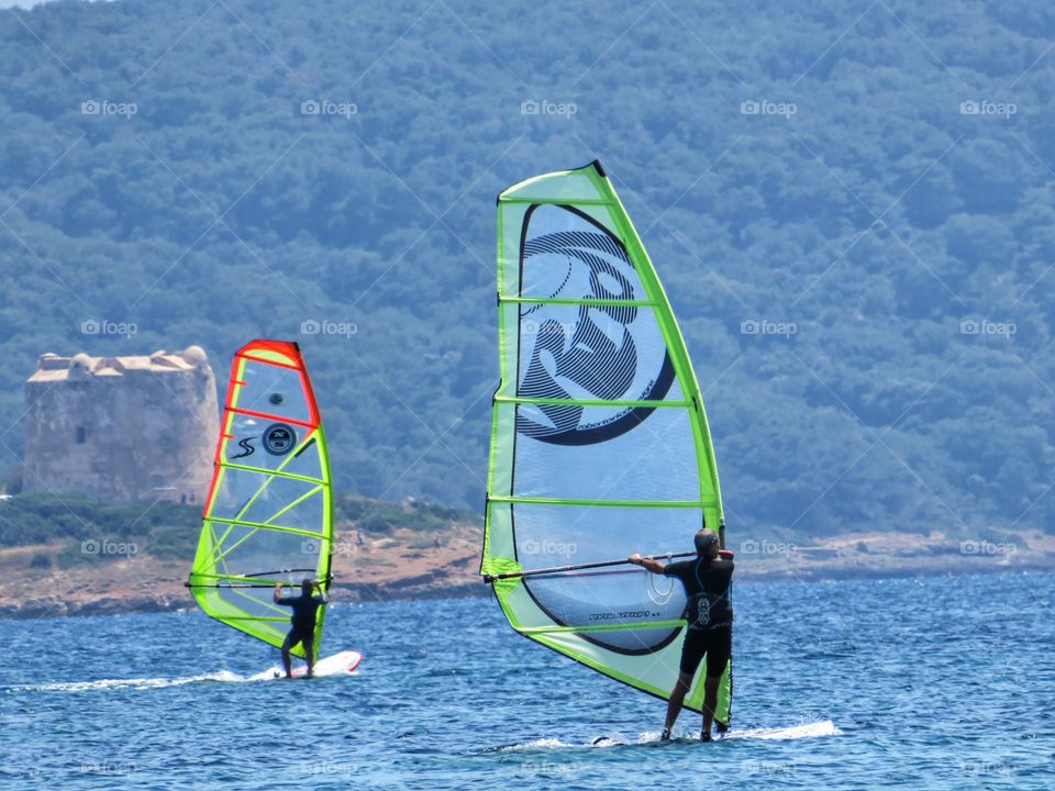 summertime sport activity with windsurf