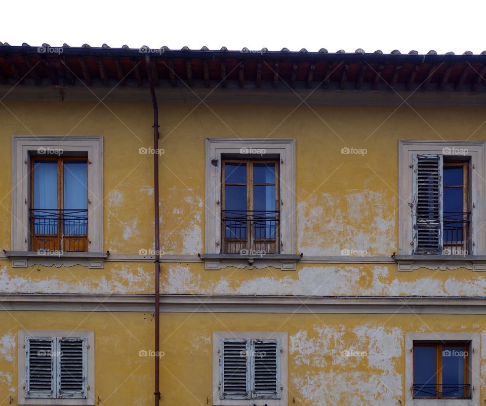 View of residential building exterior in Empoli, Italy.