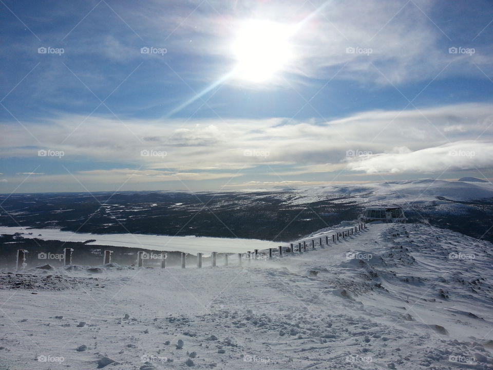 Scenic view of snowy landscape