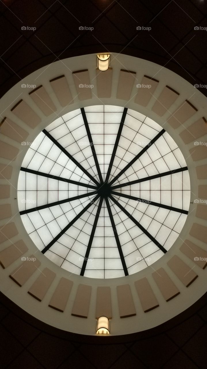 The symmetrical ceiling in my schools music building.