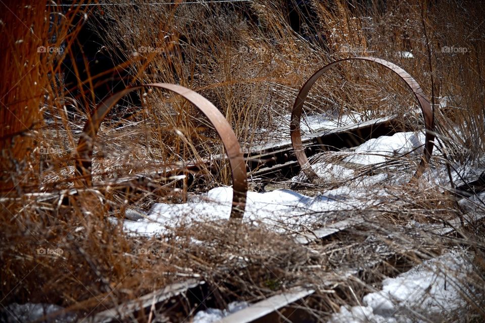 abandoned metal along the high line 