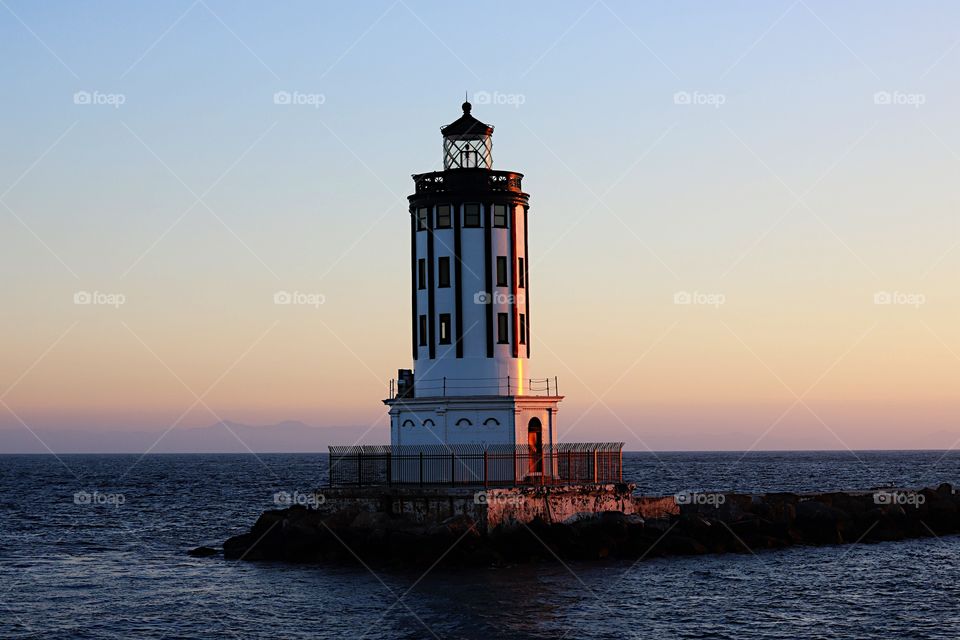 Light house in sea