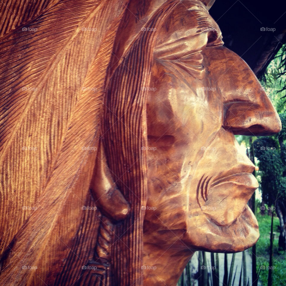 chief american carving woodcarving by Phat_Farang