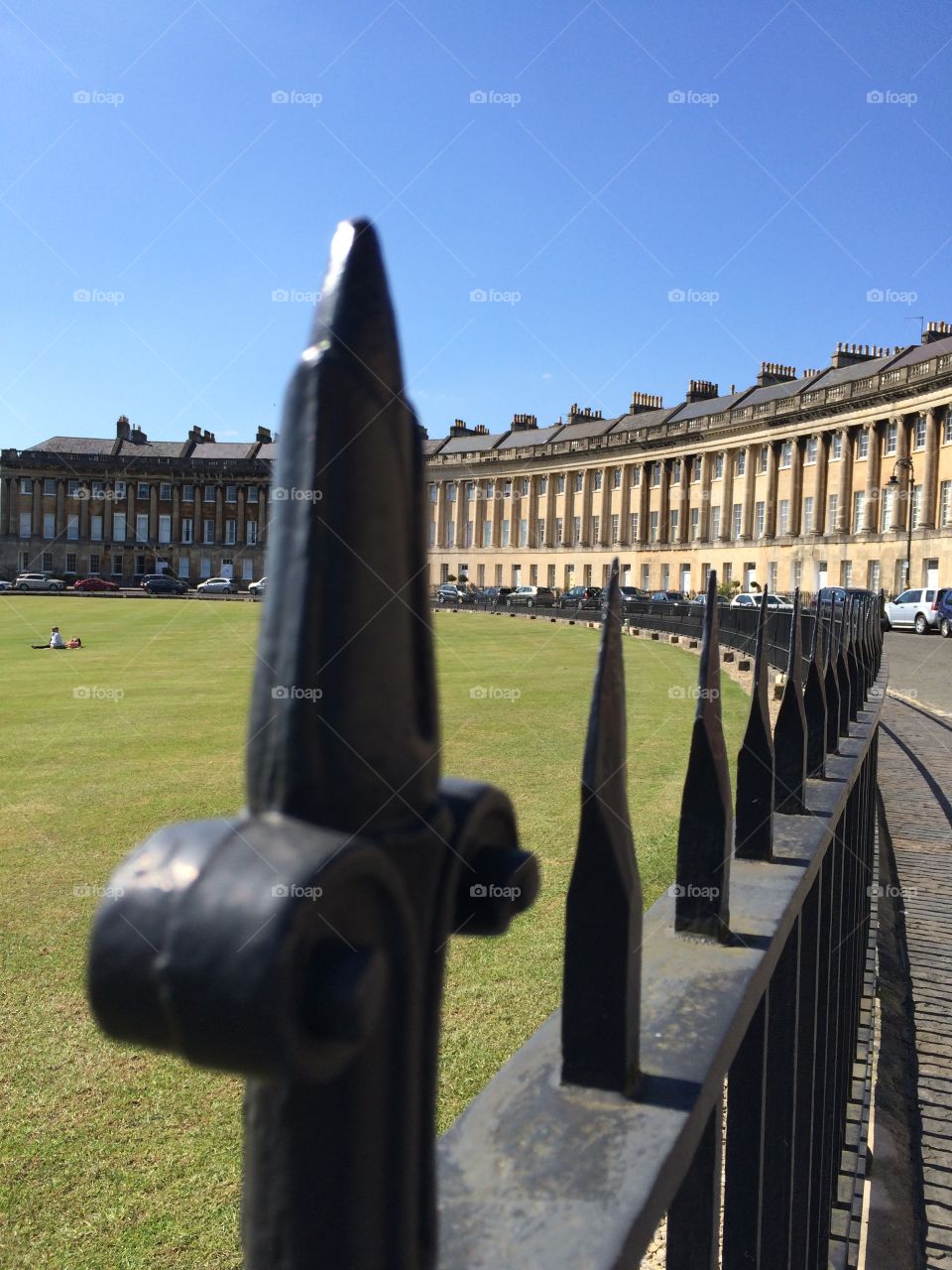 Royal Crescent Railings. Royal Crescent in Bath