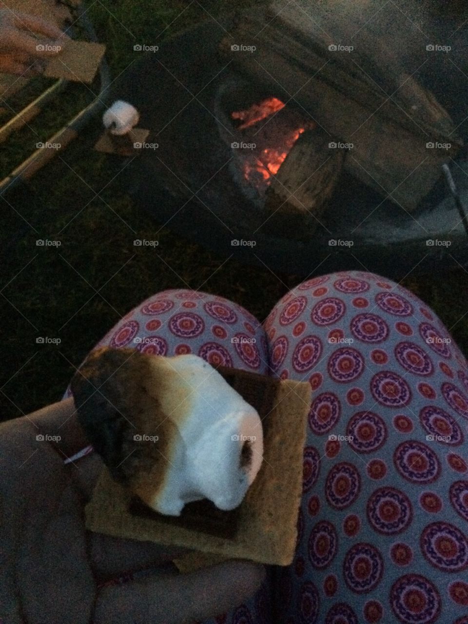 S'mores . Almost ready to eat my s'mores! 