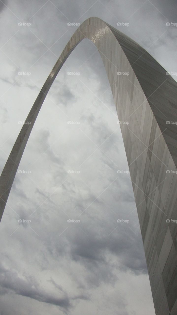 Looking up at St Louis Arch. Gateway to the west - St Louis arch.  Looking up.