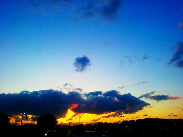 Beautiful  sun setting over the town
