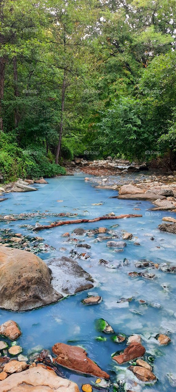 Hydrogen sulfide river in Russia.  Mobile photo.