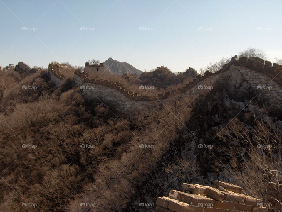 Hiking unrenovated Great Wall near  Beijing China