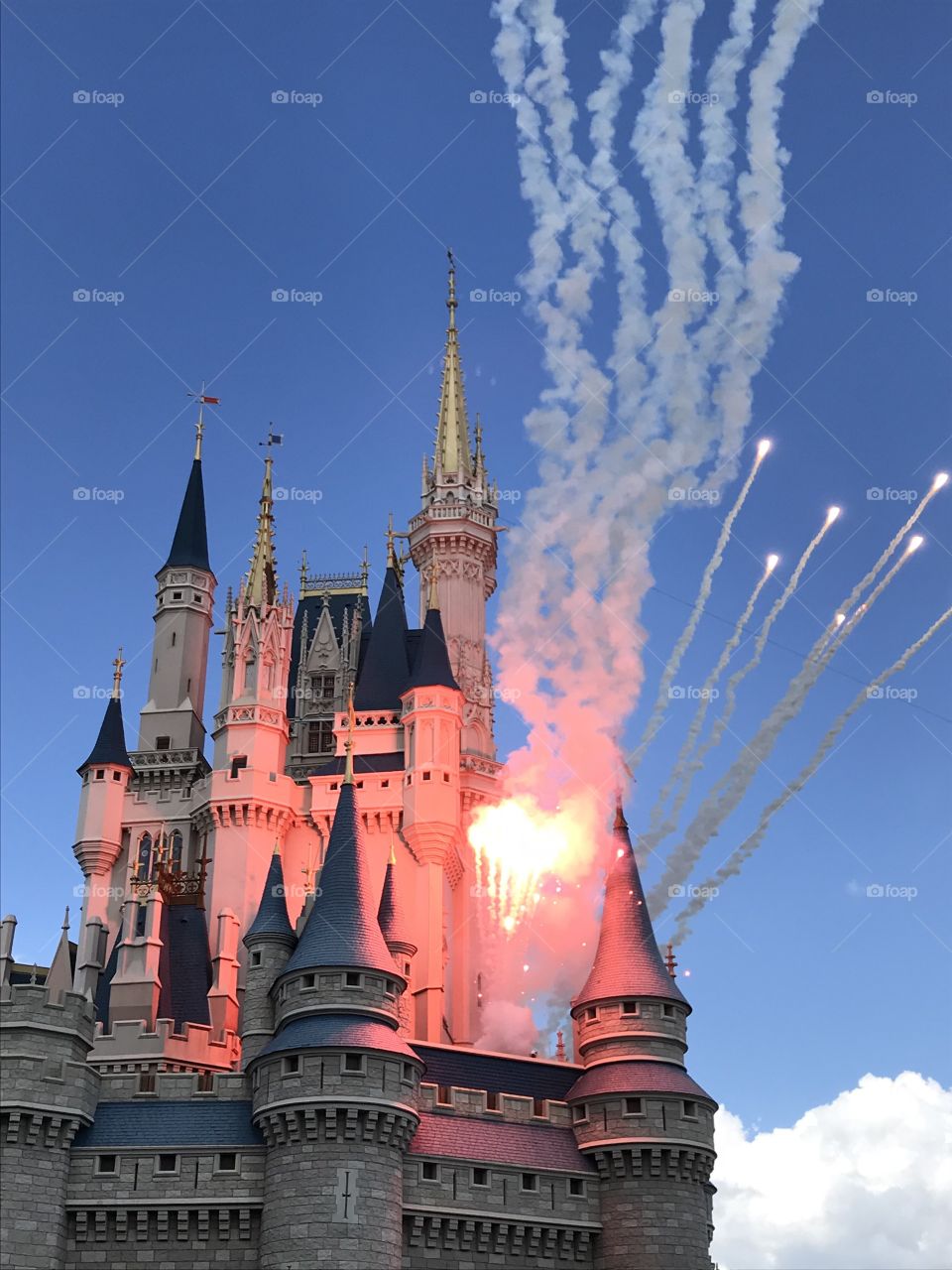 Disney castle fireworks 
