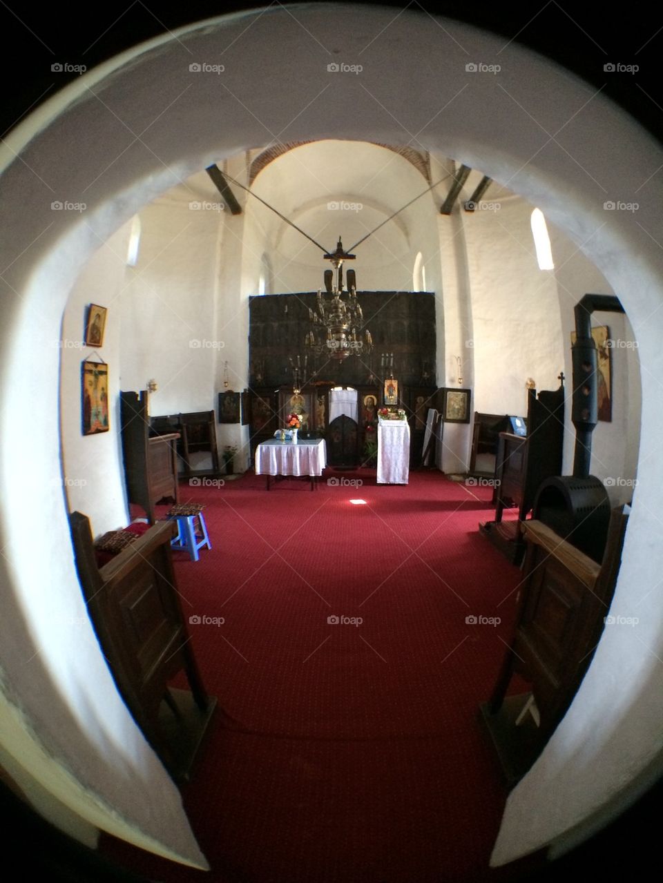 Interior view of the Saint Nicholas church, Romania