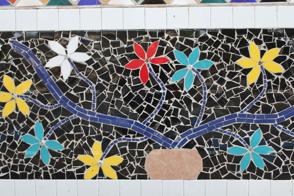 tile art flowers