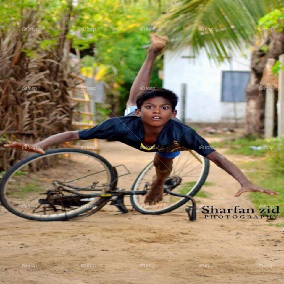 teen boy cycling