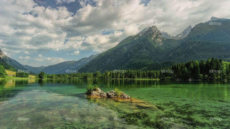 Beautiful mountain and lake natural landscape