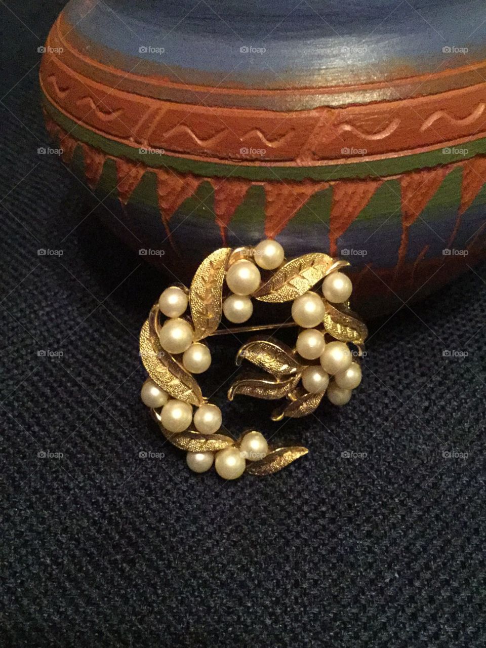Gold and Pearl Vintage Brooch 