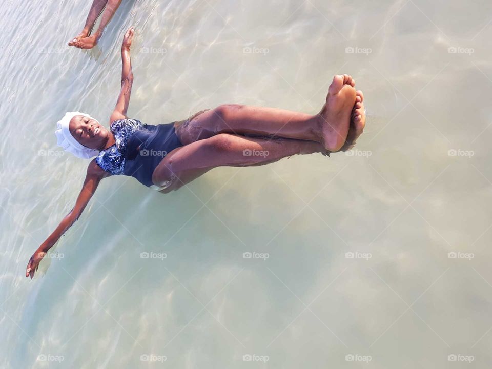 Floating on the dead sea