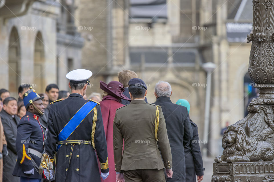 Halimah Yacob And Mohamed Abdullah Alhabshee And Entourage At The Dam Square Amsterdam The Netherlands 21-11-2018